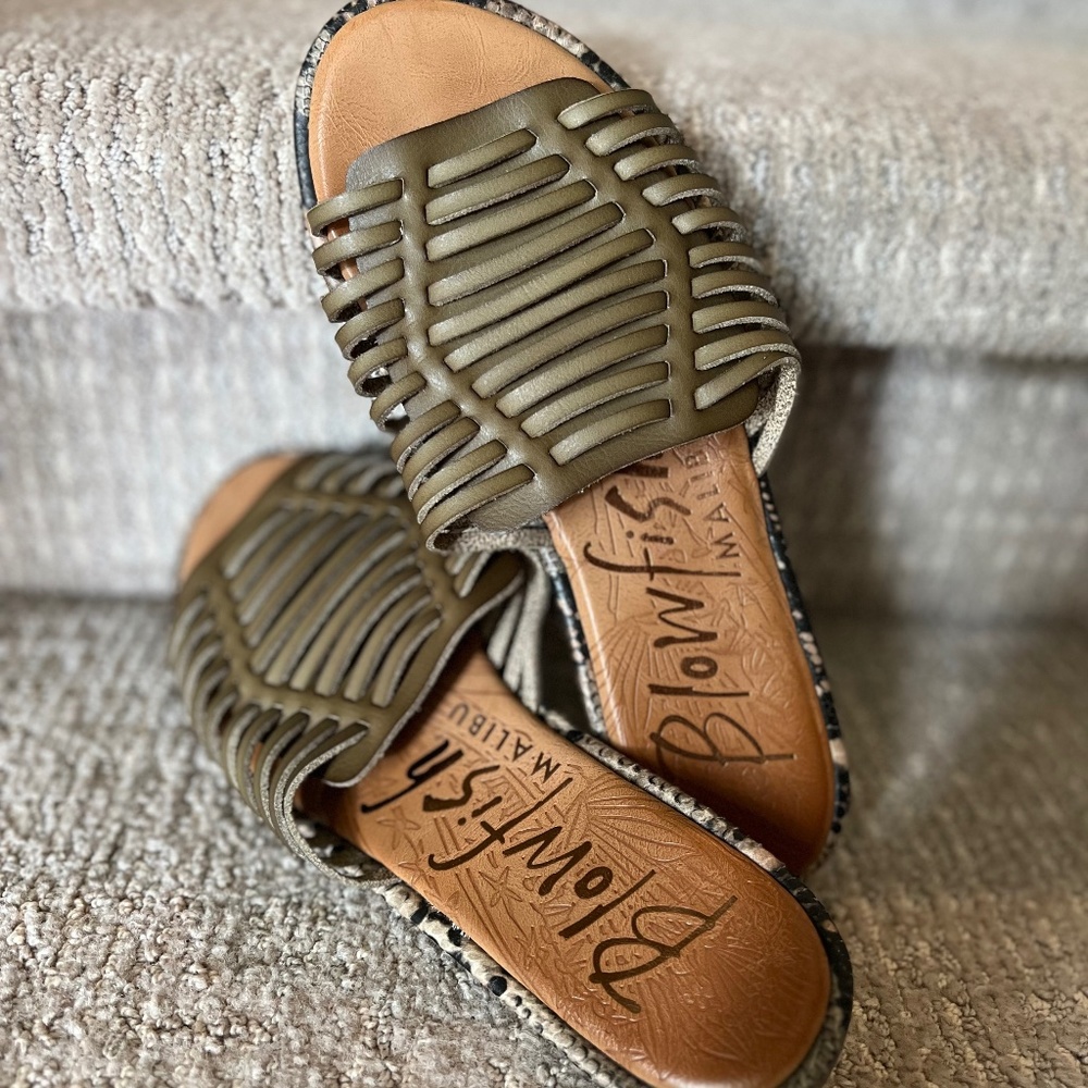 Blowfish Woven Sandals - 8.5 - Sage Green
